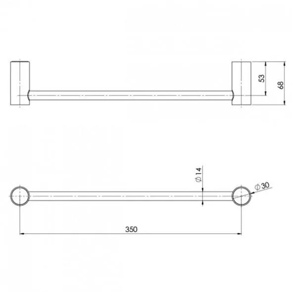 Phoenix Vivid Slimline Hand Towel Rail - Brushed Nickel