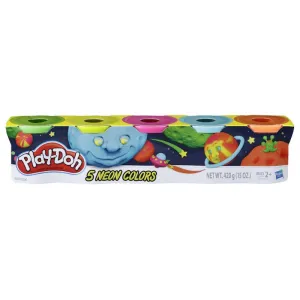 Play-Doh 5-Pack of Neon Colors, 3-Ounce Cans of Non-Toxic Modeling Compound