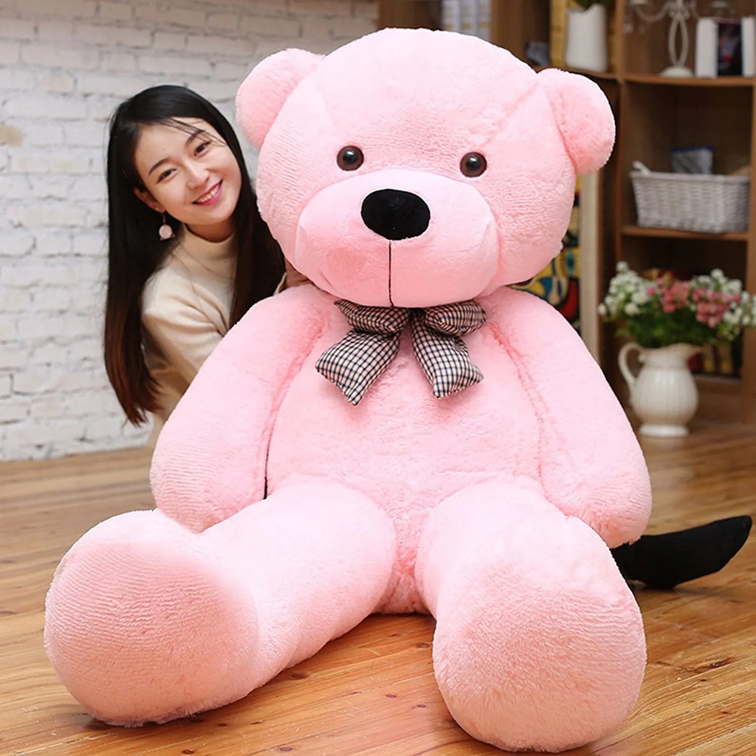 Premium Quality Huggable Teddy Bear - Plush Stuffed (90 cm / 3 Feet) - Baby Pink