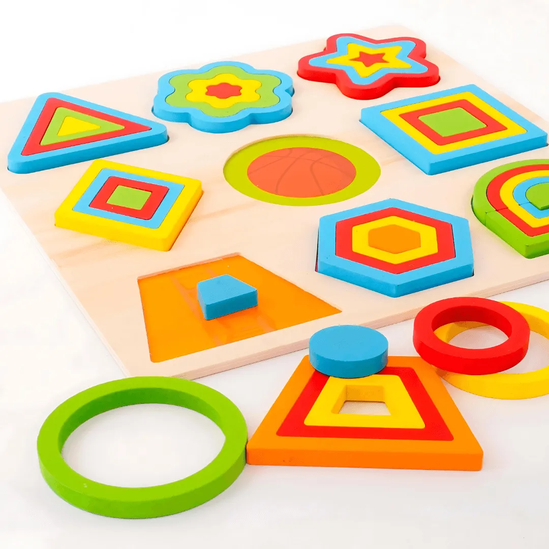 Shapes Puzzle 9 in 1-Big | Geometric Shapes Learning Puzzle Toy for Kids