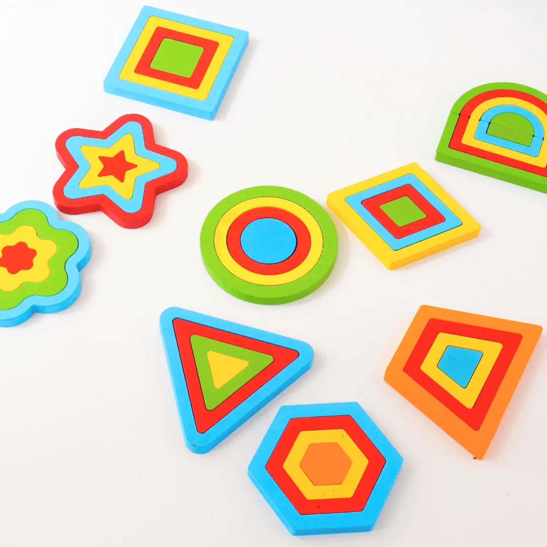 Shapes Puzzle 9 in 1-Big | Geometric Shapes Learning Puzzle Toy for Kids