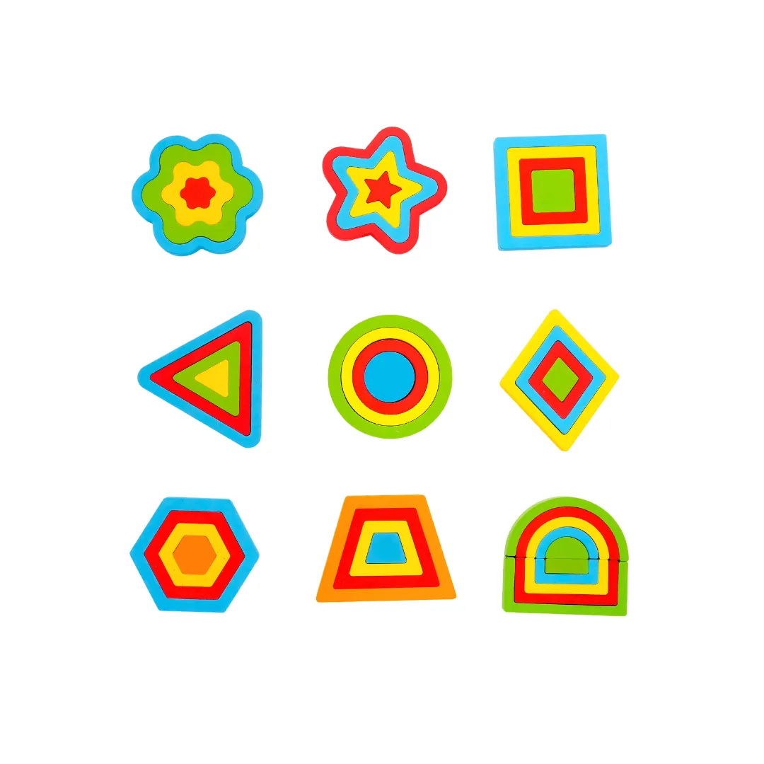 Shapes Puzzle 9 in 1-Big | Geometric Shapes Learning Puzzle Toy for Kids