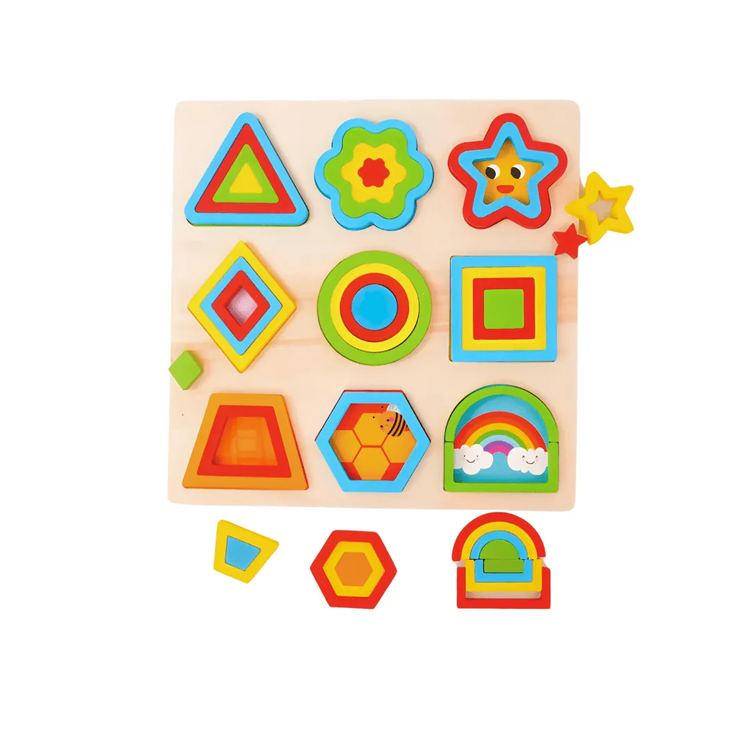 Shapes Puzzle 9 in 1-Big | Geometric Shapes Learning Puzzle Toy for Kids