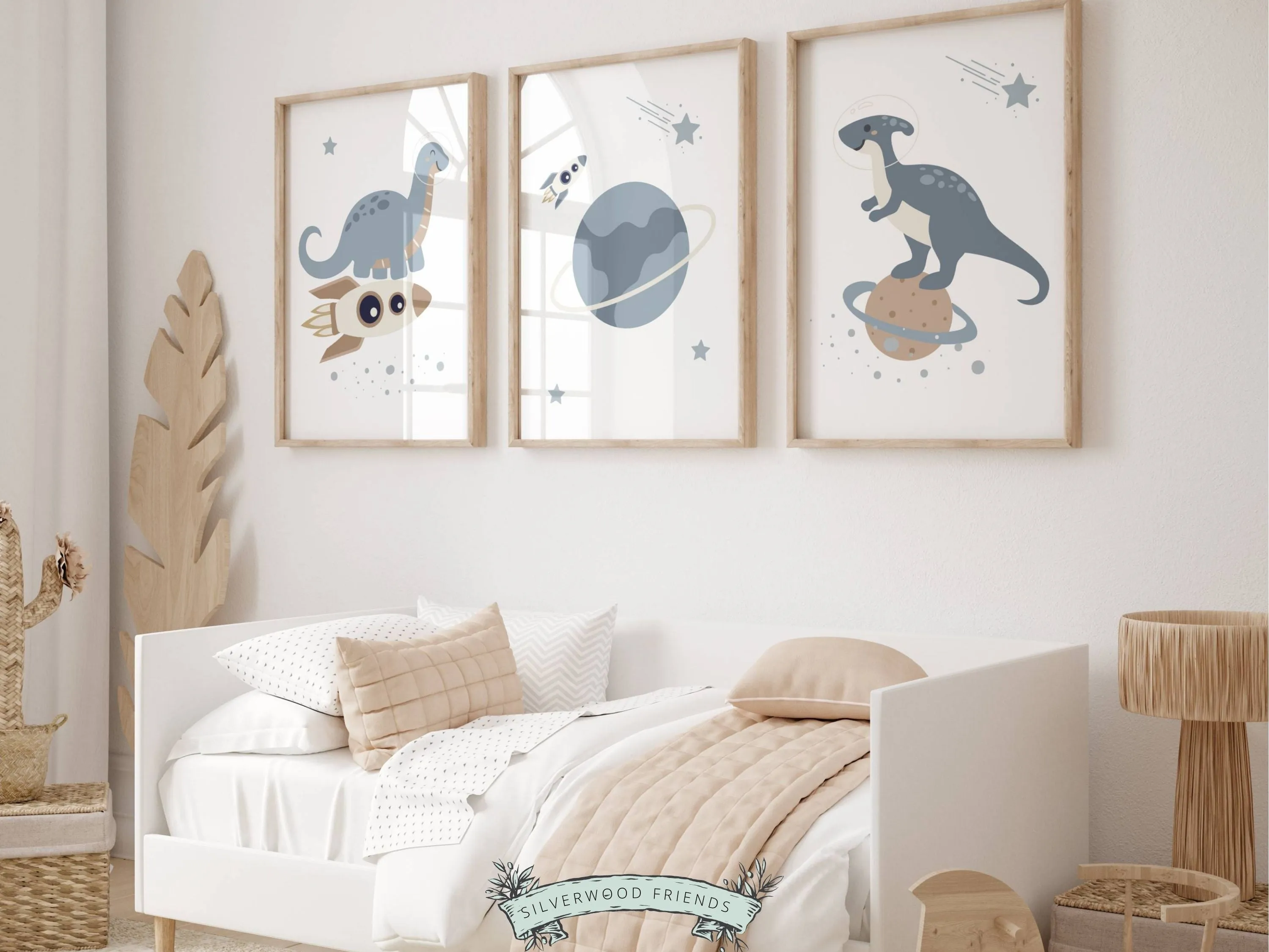 Space Dinosaur Nursery Print Set of 3