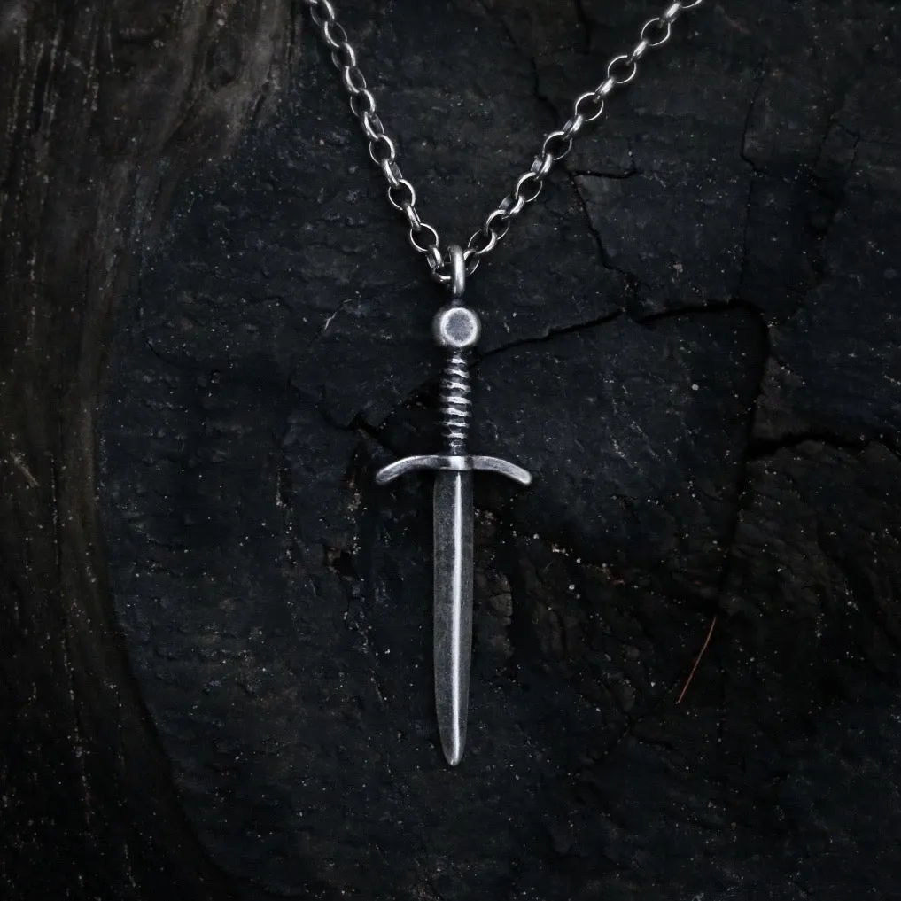 Sword Necklace Sterling Silver or Bronze