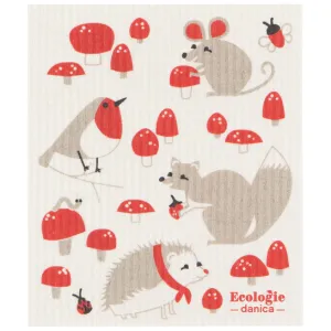 Toadstool Time Swedish Sponge Cloth