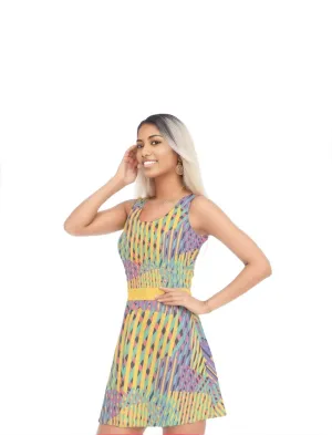 Vivid Weaved Women's Waistless Dress