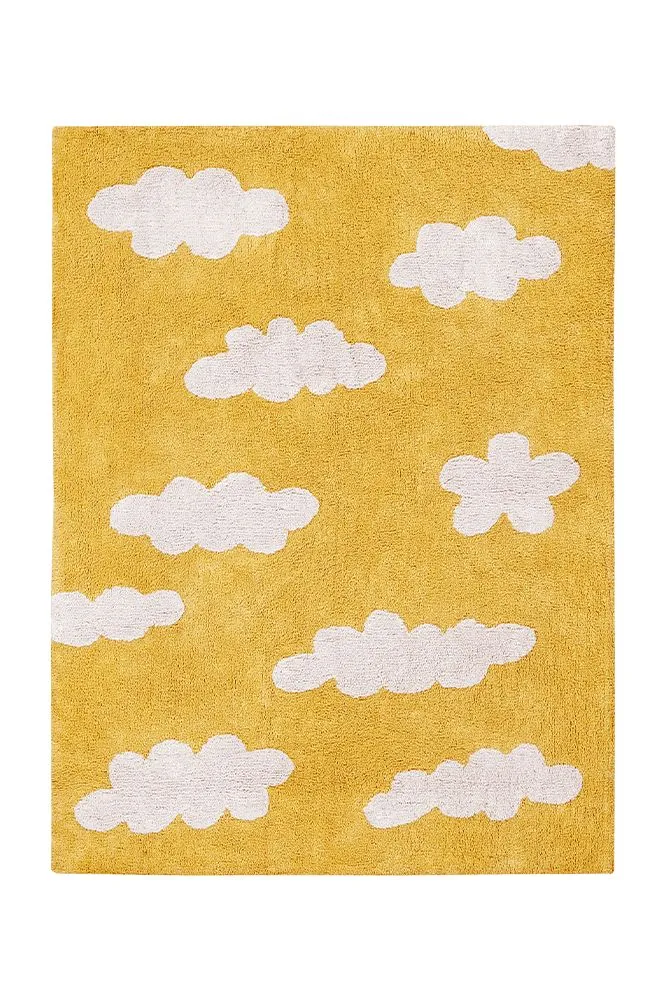 WASHABLE AREA RUG CLOUDS MUSTARD