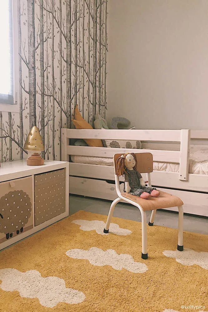 WASHABLE AREA RUG CLOUDS MUSTARD