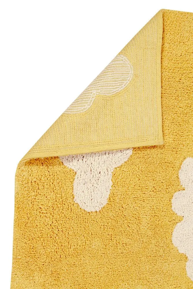 WASHABLE AREA RUG CLOUDS MUSTARD
