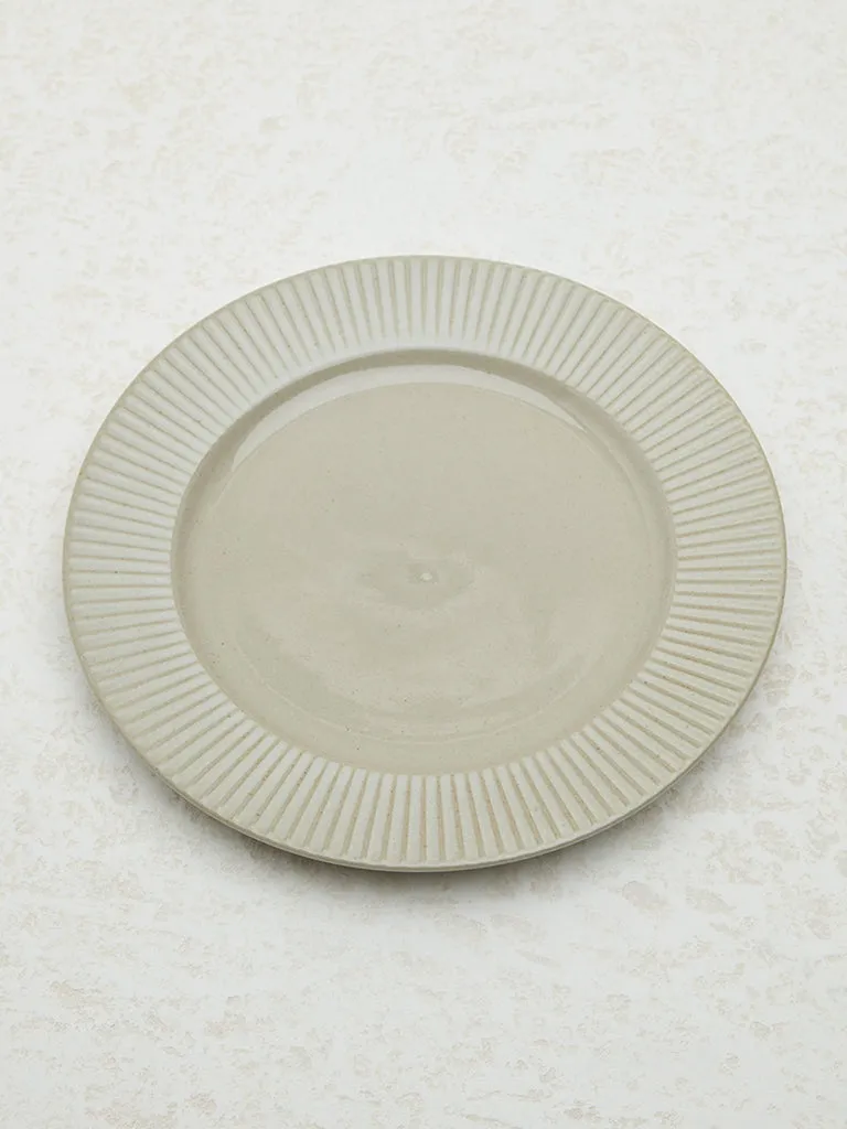 Westside Home Brown Ribbed Textured Dinner Plate