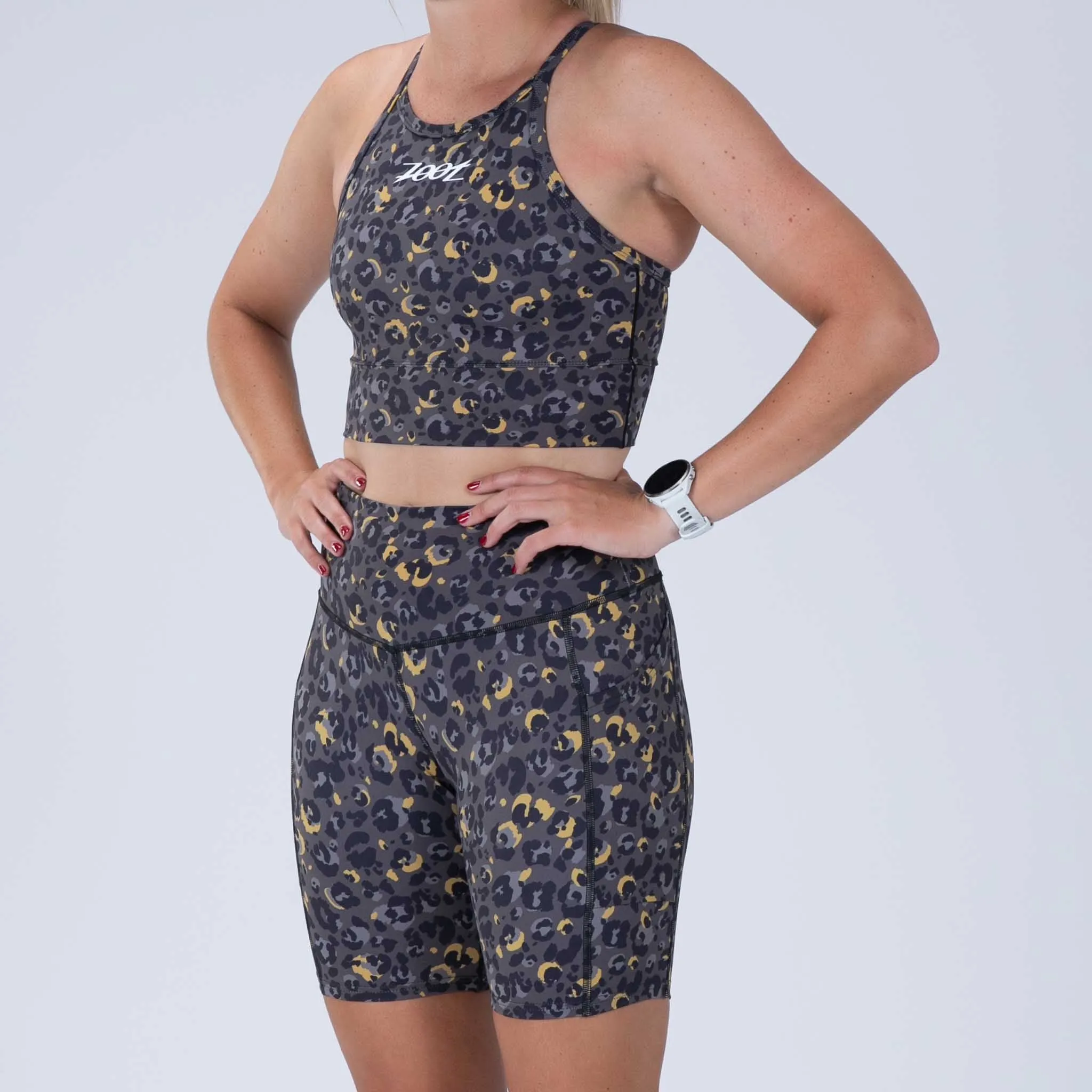 Women's Ltd Run Crop - Cheetah