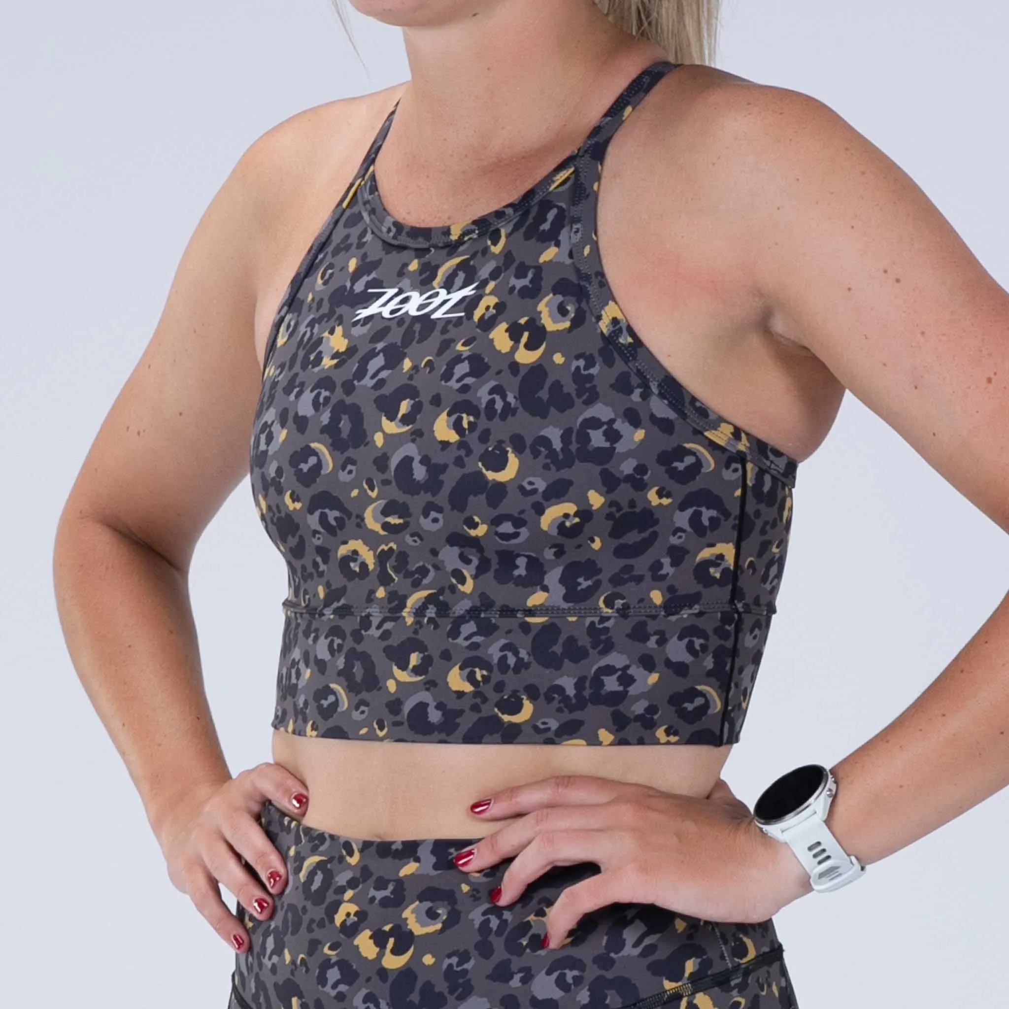 Women's Ltd Run Crop - Cheetah