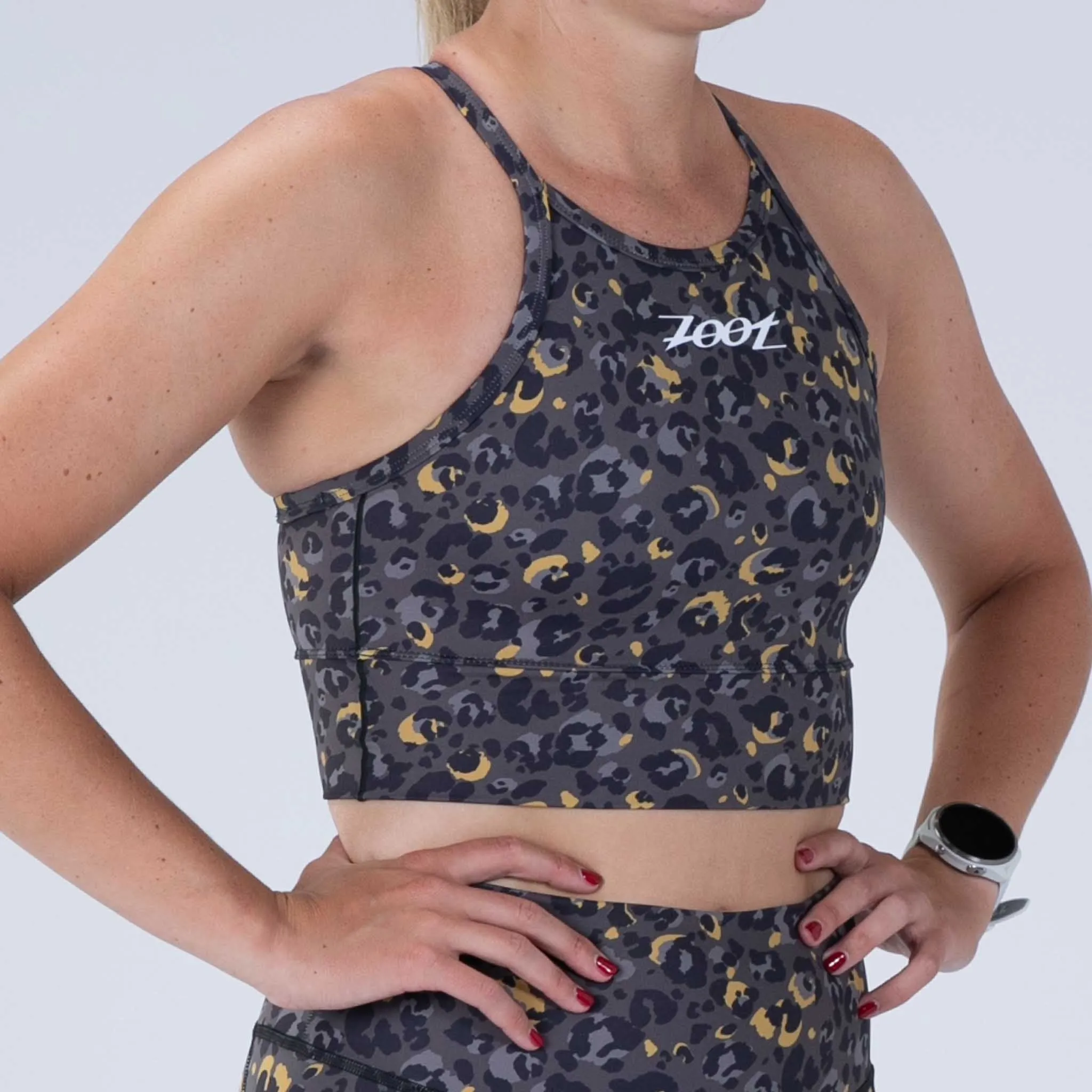 Women's Ltd Run Crop - Cheetah