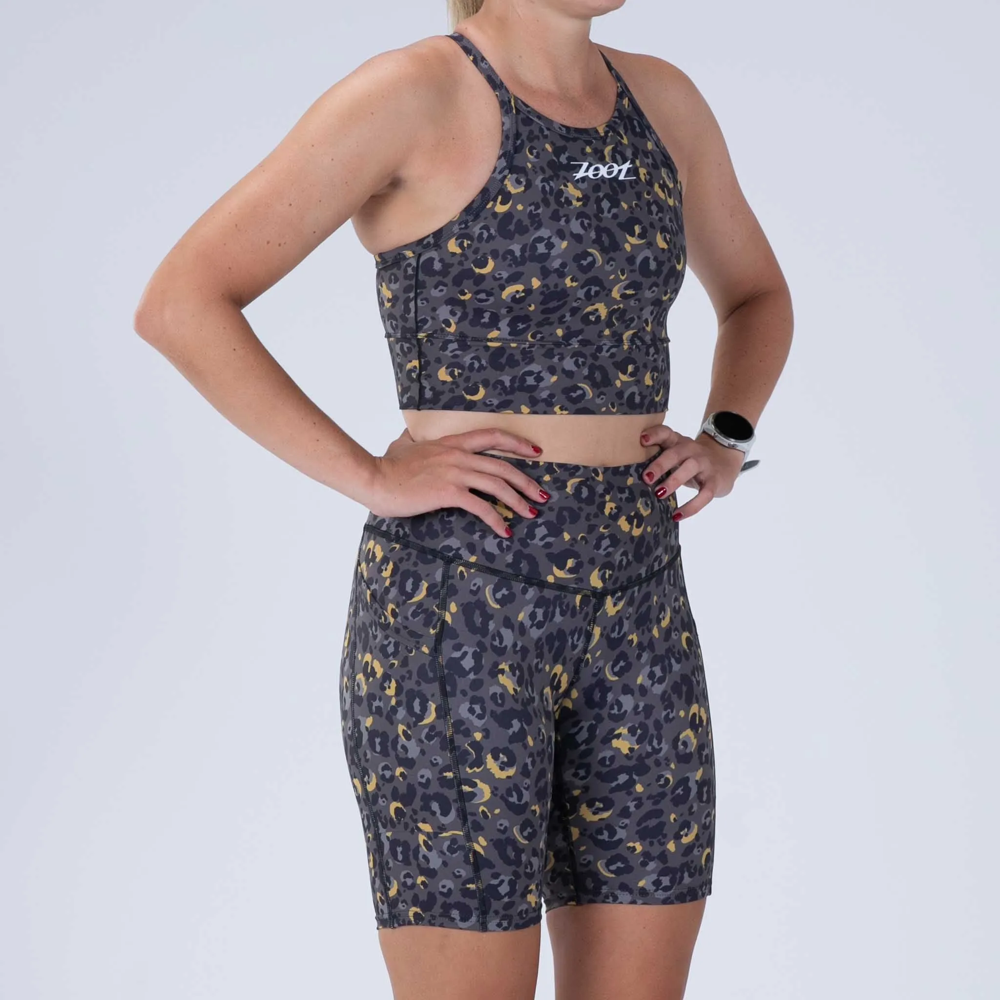 Women's Ltd Run Crop - Cheetah