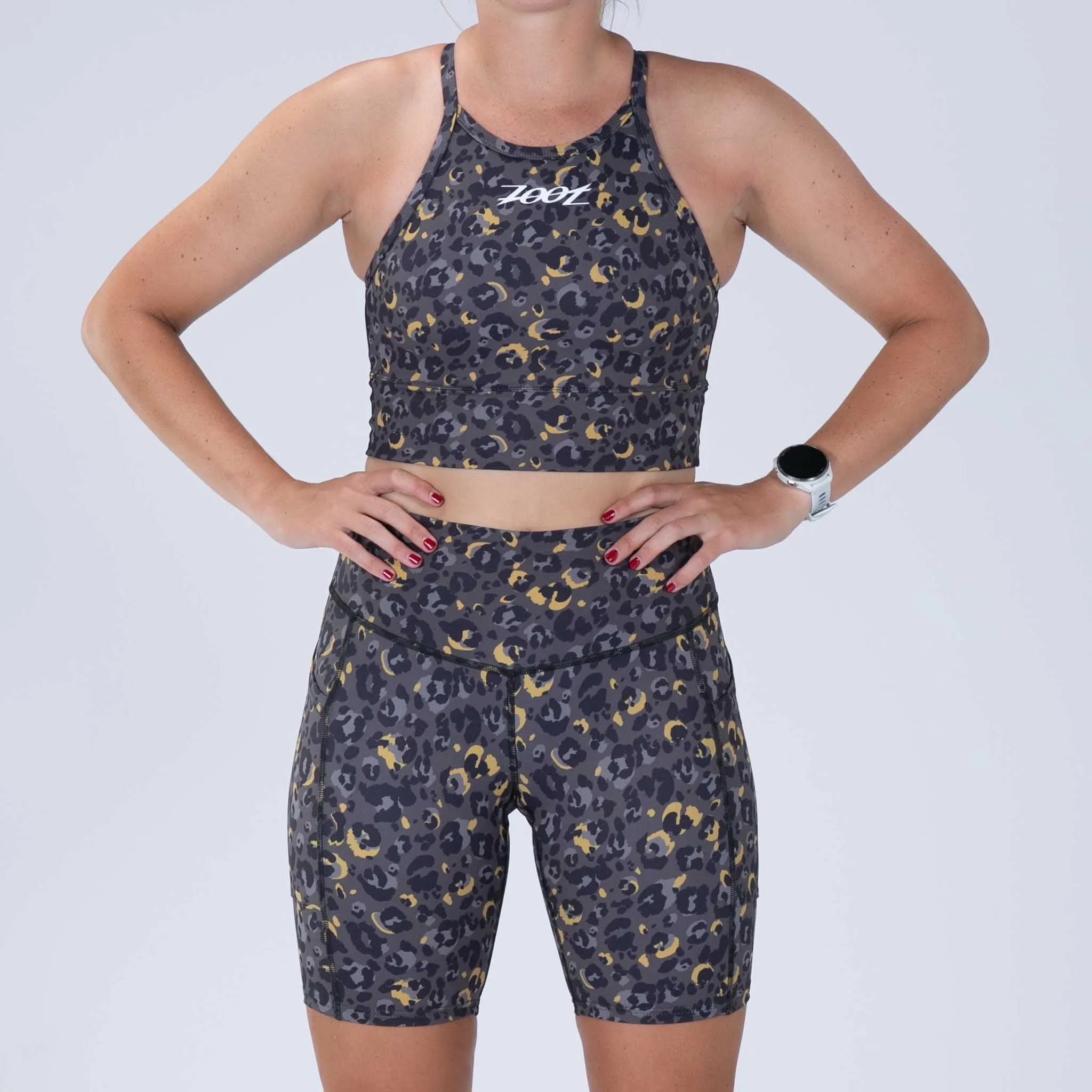 Women's Ltd Run Crop - Cheetah