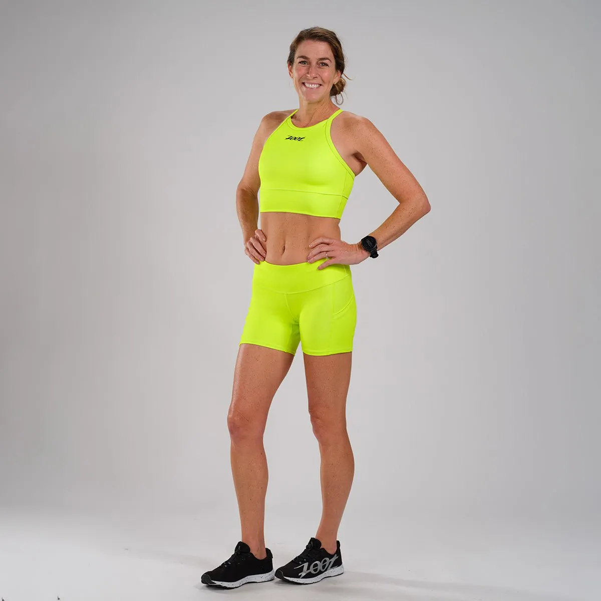 Women's LTD Run Crop - Neon Yellow