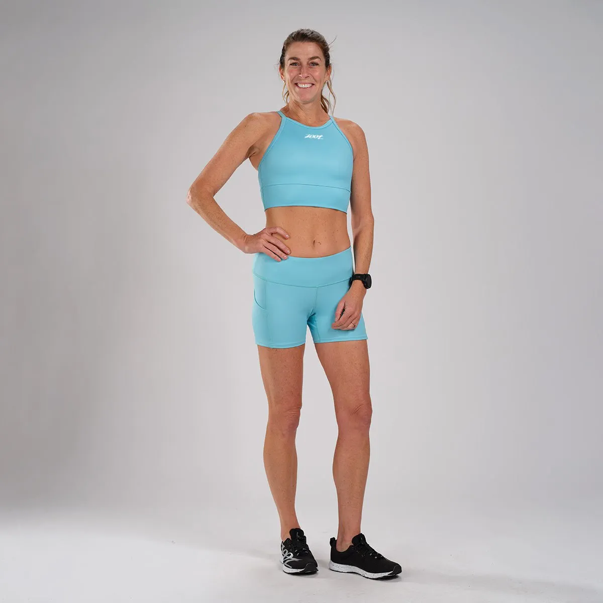 Women's Ltd Run Crop - Turquoise
