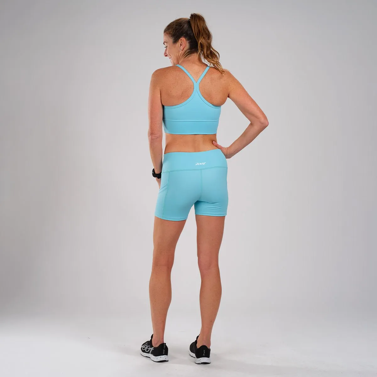 Women's Ltd Run Crop - Turquoise
