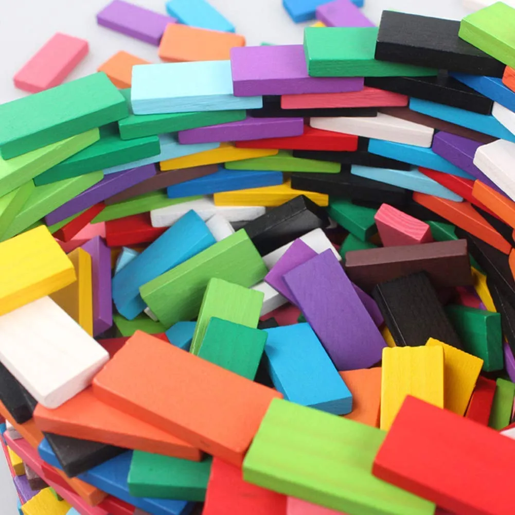 Wooden Domino Multicolor 100 Pieces - 018