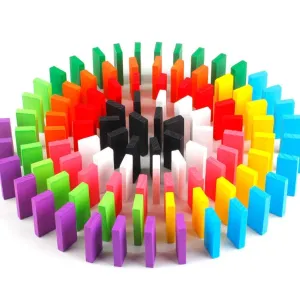 Wooden Domino Multicolor 100 Pieces - 018