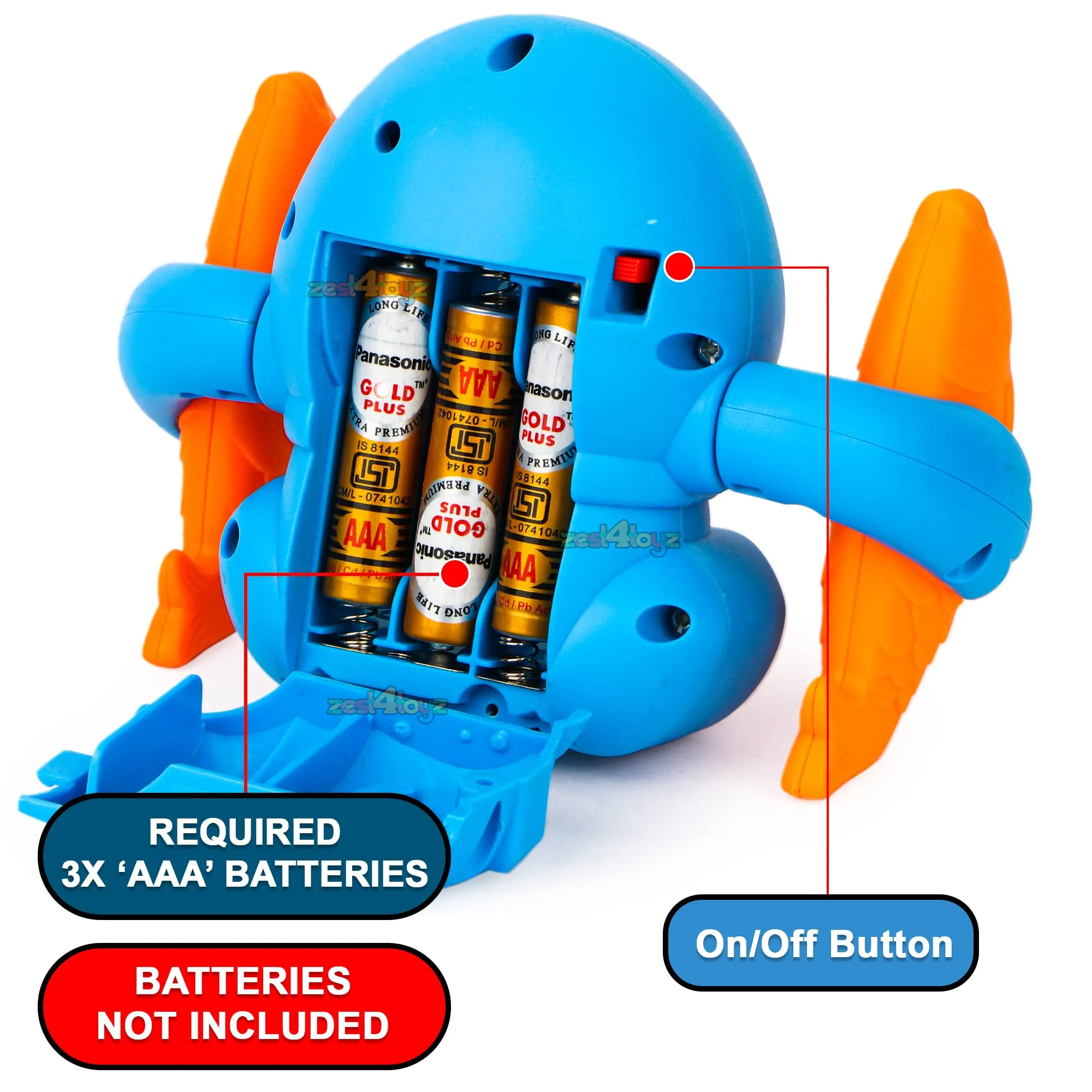 Zest 4 Toyz Musical Toys Tumbling Penguin Toys with Voice Control Light Music & Rotating Arm Fish Sound Toy for Kids (Pack of 1) Random Color Dispatch