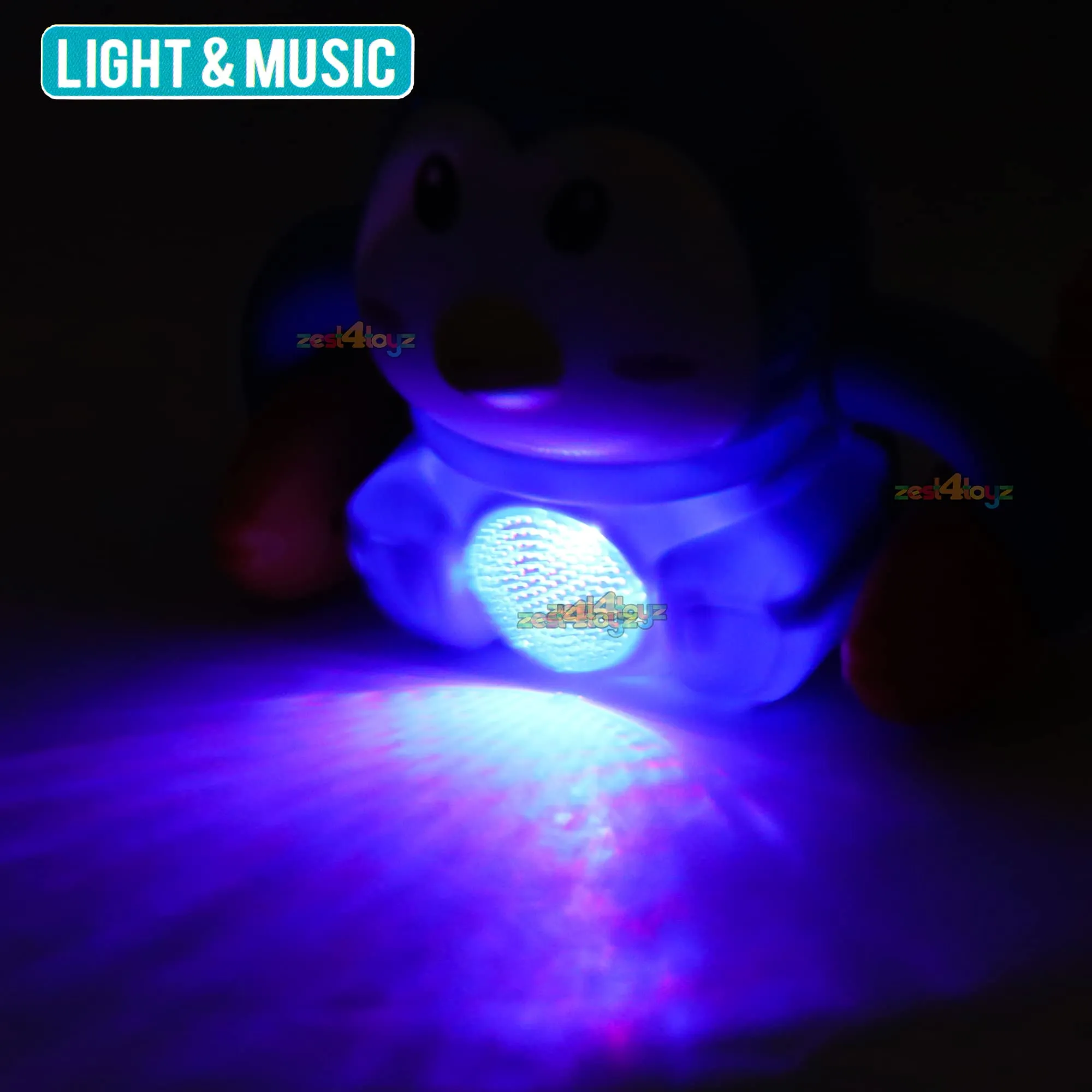 Zest 4 Toyz Musical Toys Tumbling Penguin Toys with Voice Control Light Music & Rotating Arm Fish Sound Toy for Kids (Pack of 1) Random Color Dispatch