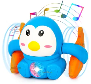 Zest 4 Toyz Musical Toys Tumbling Penguin Toys with Voice Control Light Music & Rotating Arm Fish Sound Toy for Kids (Pack of 1) Random Color Dispatch